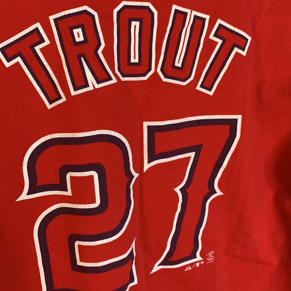 MLB majestic mike trout angels red T-shirt XL - Picture 4 of 4